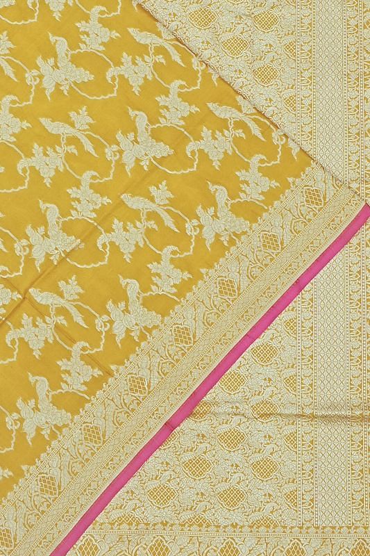 Banarasi Silk Jaal Yellow Saree