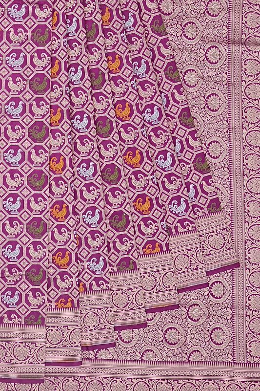 Banarasi Silk Brocade Purple Saree