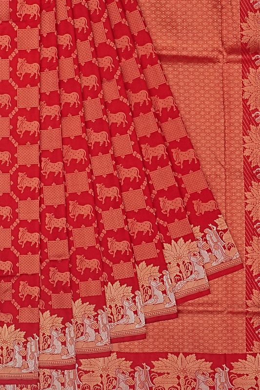 Banarasi Silk Brocade Red Saree