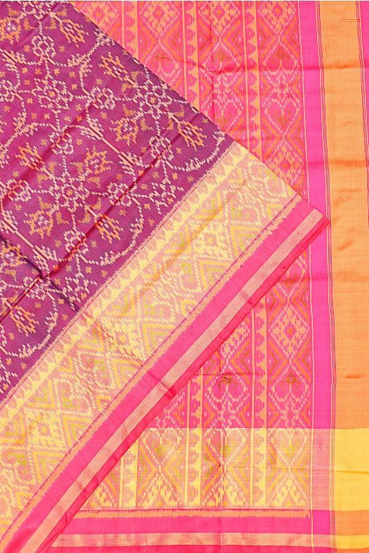 Rajkot Patola Silk Ikat Purple Saree