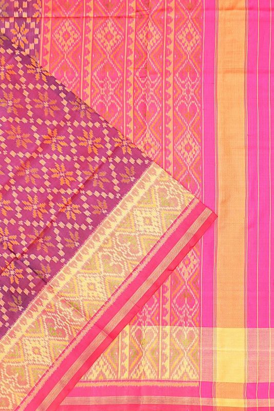 Rajkot Patola Silk Ikat Purple Saree