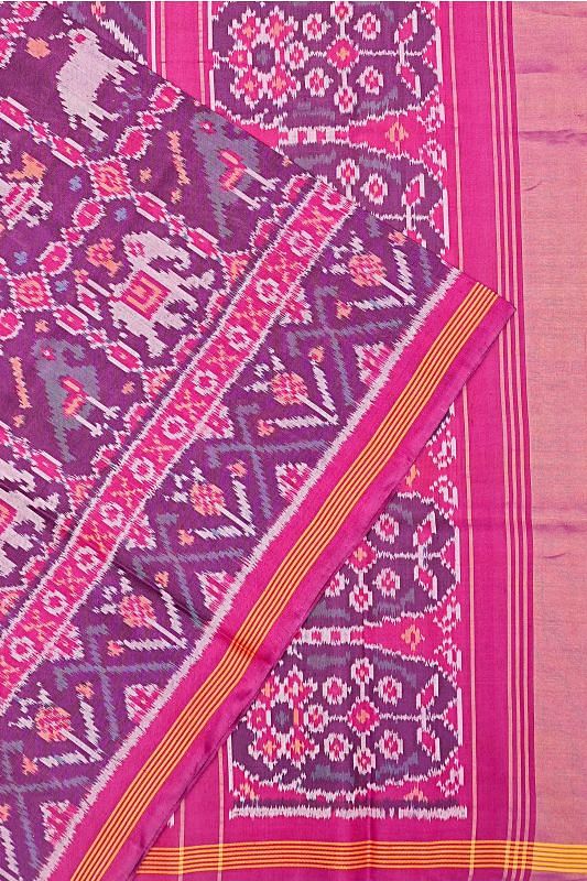 Rajkot Patola Silk Ikat Purple Saree