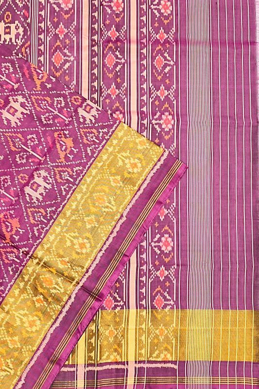 Rajkot Patola Silk Ikat Purple Saree