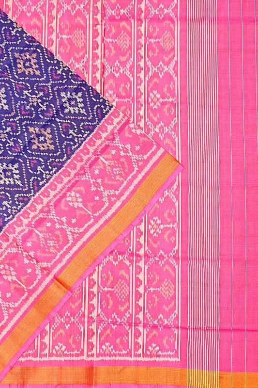 Rajkot Patola Silk Ikat Blue Saree