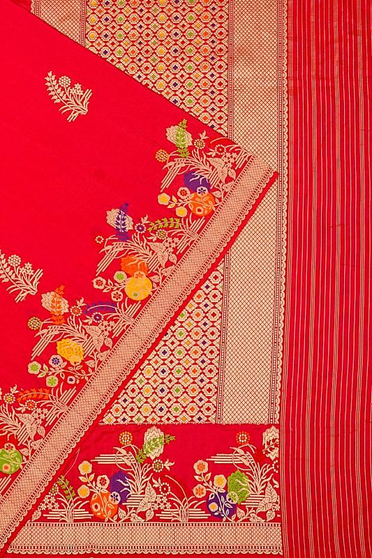 Banarasi Silk Butta Red Saree