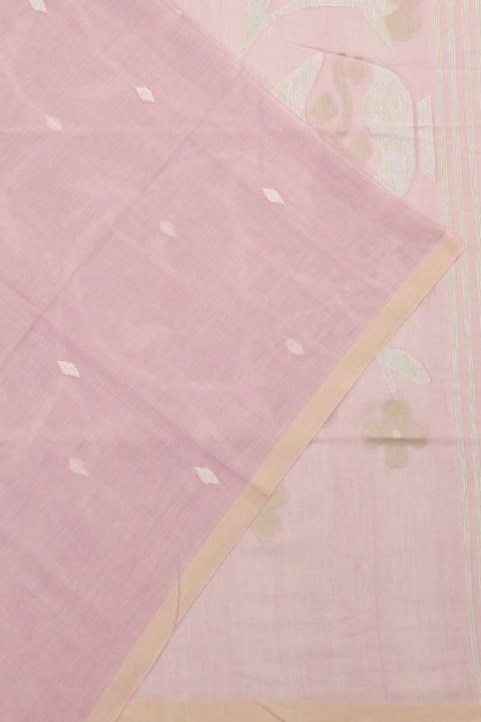 Phulia Cotton Butta Baby Pink Saree