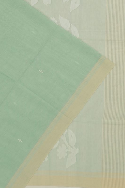 Phulia Cotton Butta Pastel Green Saree