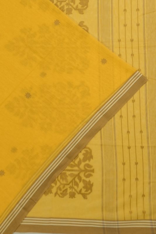 Phulia Cotton Butta Yellow Saree