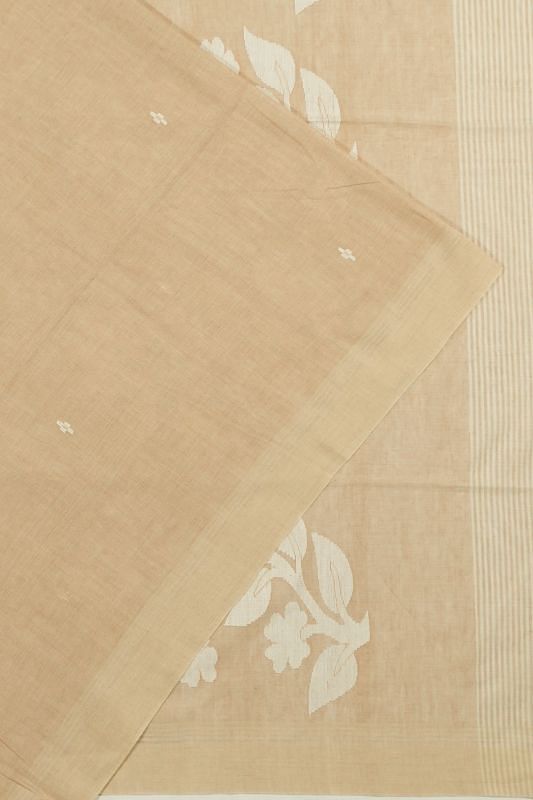 Phulia Cotton Butta Beige Saree