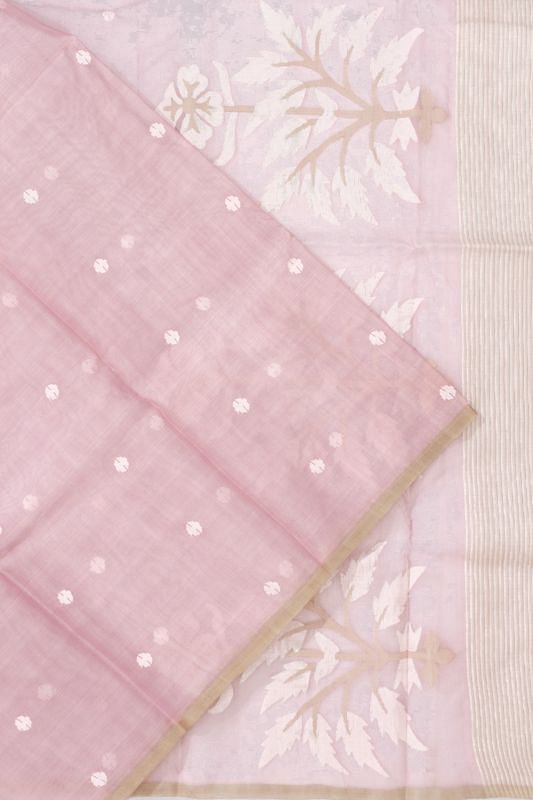 Dhakai Kora Organza Jamdani Butta Lilac Saree