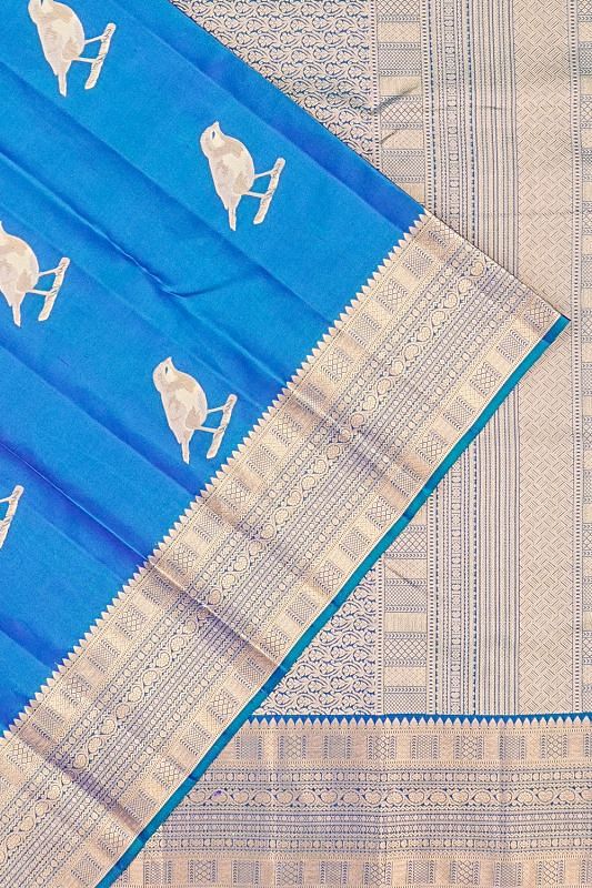 Taranga Kanchi Silk Butta Blue Saree