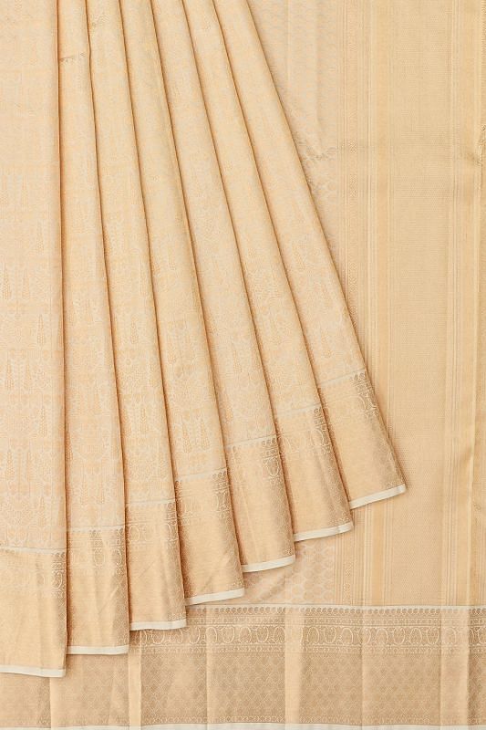 Taranga Kanchi Silk Brocade White Saree