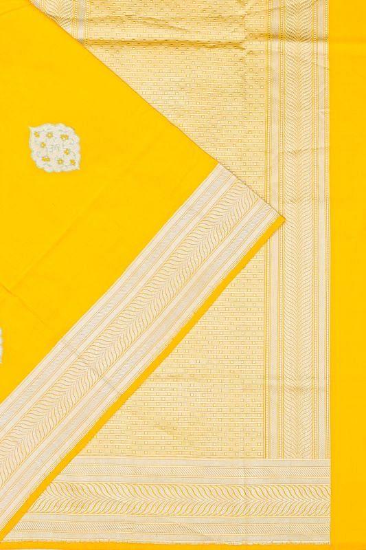 Banarasi Silk Butta Yellow Saree