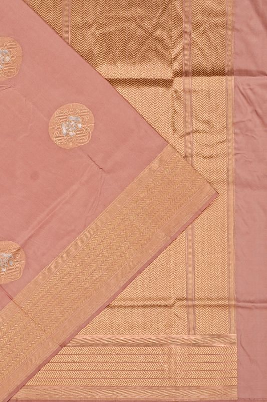 Banarasi Silk Butta Peach Saree