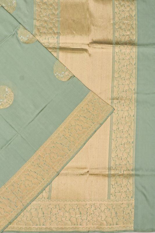 Banarasi Silk Butta Pastel Green Saree