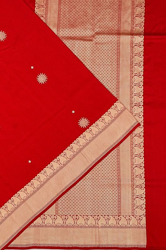 Banarasi Silk Butta Red Saree