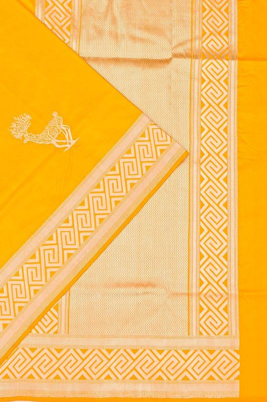 Banarasi Silk Butta Yellow Saree