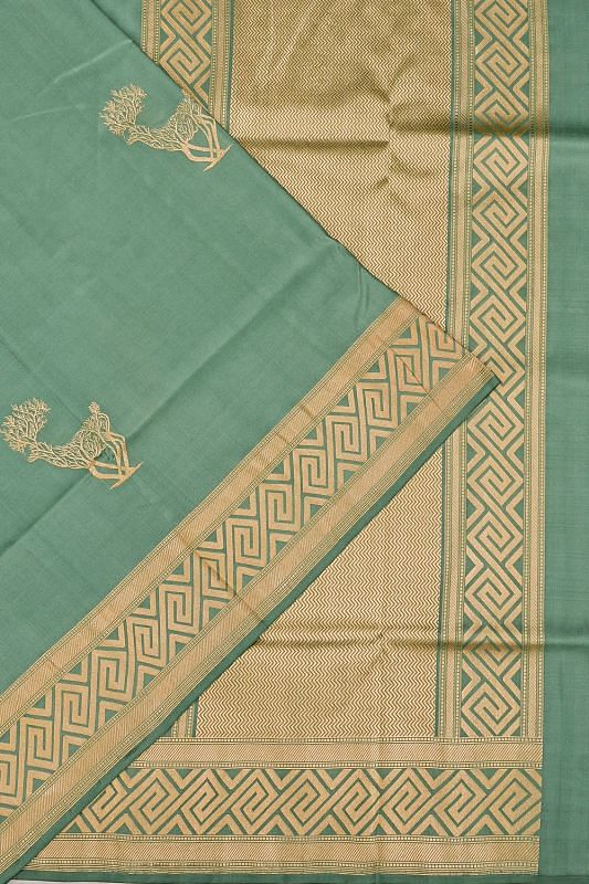 Banarasi Silk Butta Pastel Green Saree