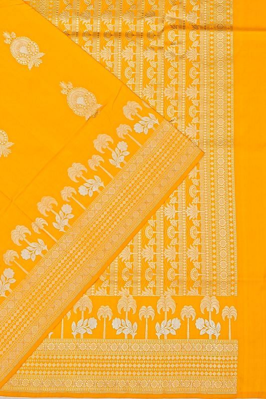 Banarasi Silk Butta Yellow Saree