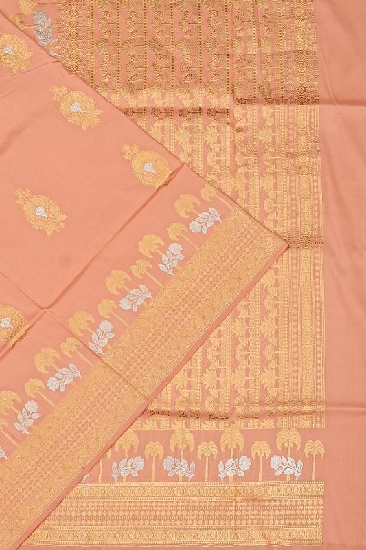 Banarasi Silk Butta Peach Saree