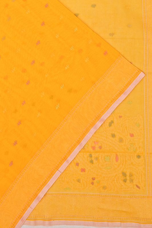 Banarasi Cotton Jamdani Butta Cream Saree