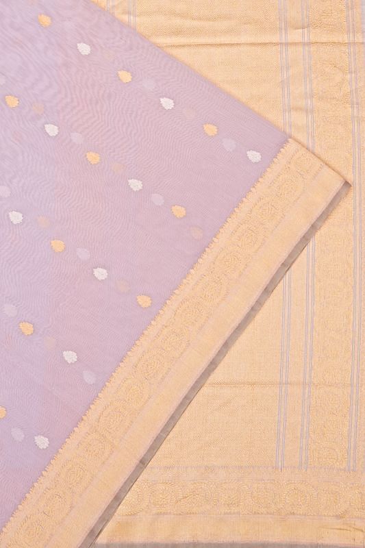 Banarasi Cotton Butta Lavender Saree