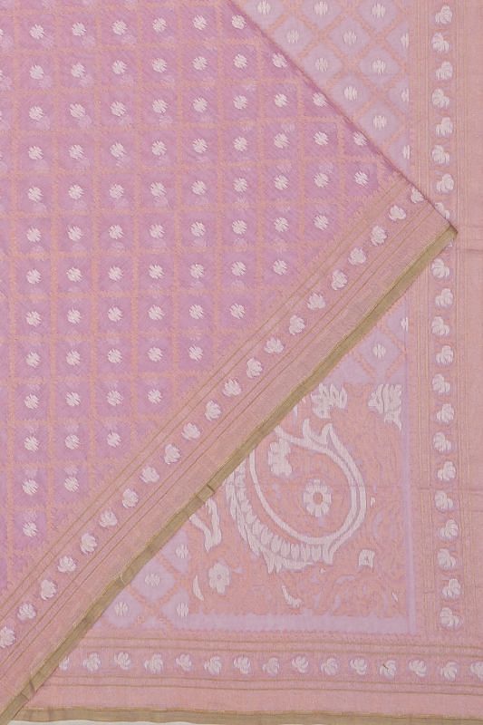 Banarasi Cotton Jamdani Lavender Saree