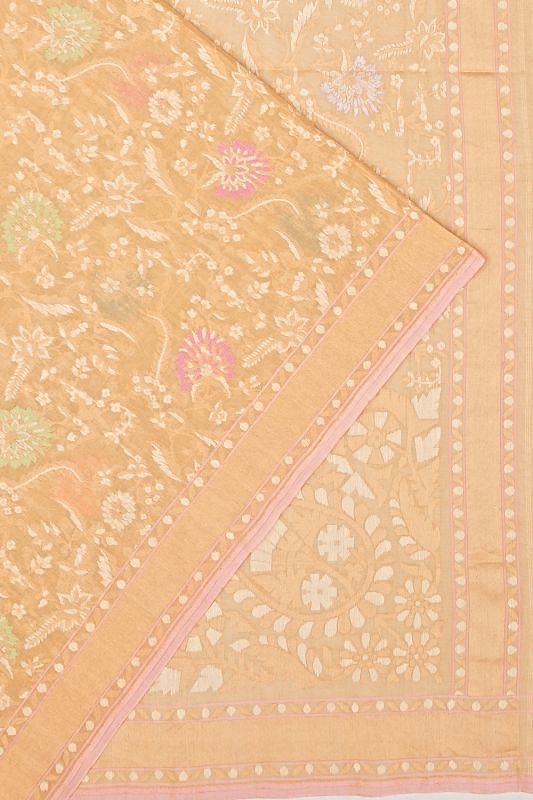 Banarasi Cotton Jamdani Cream Saree