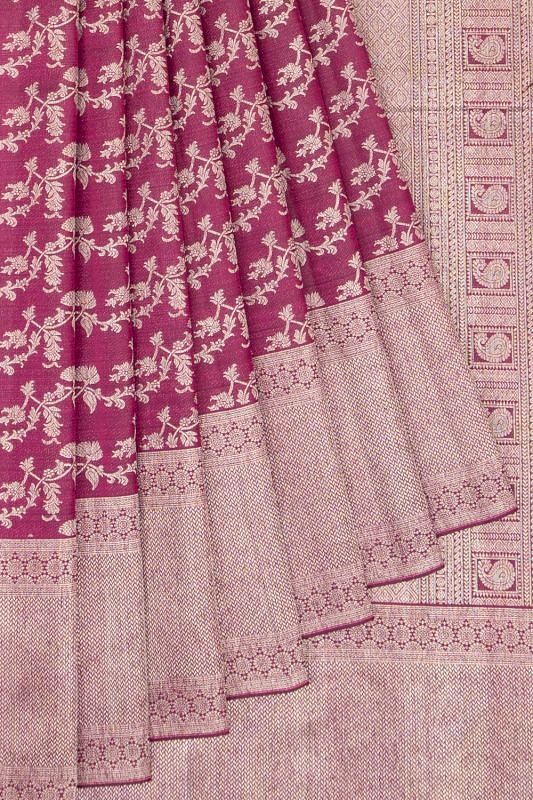 Kanchipuram Silk Jaal Purple Saree