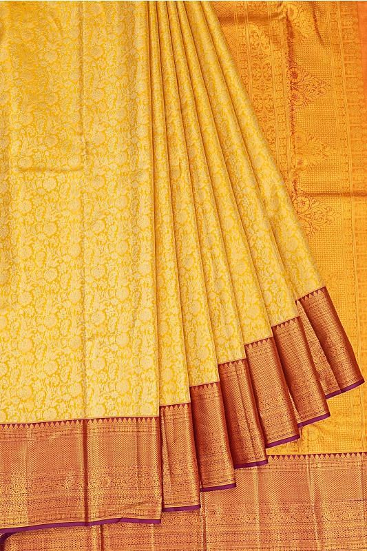 Taranga Kanchi Silk Tissue Brocade Gold Saree