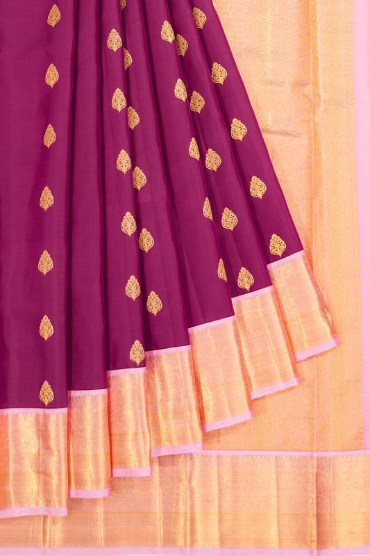 Kanchipuram Silk Butta Purple Saree