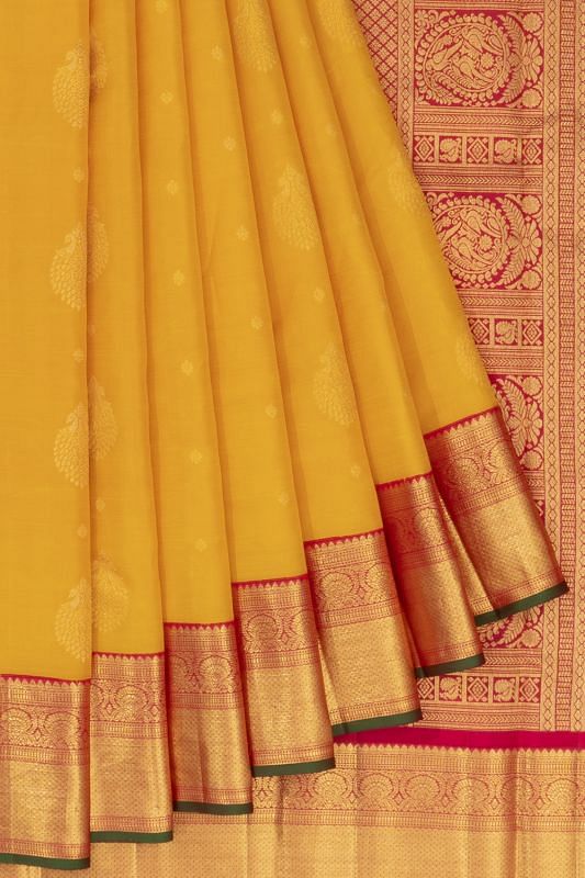 Classic Kanchipuram Silk Butta Yellow Saree