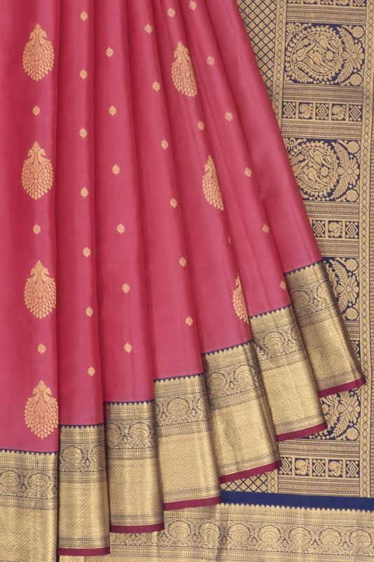 Kanchipuram Silk Butta Pink Saree