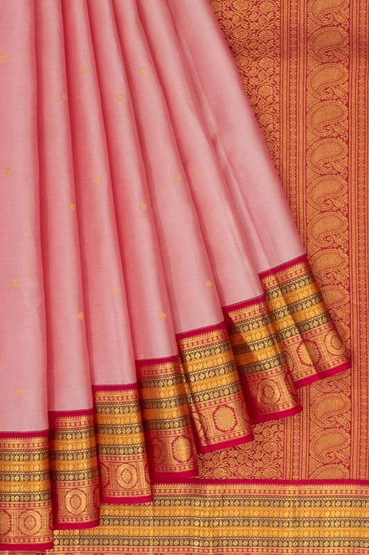 Classic Kanchipuram Silk Butta Baby Pink Saree