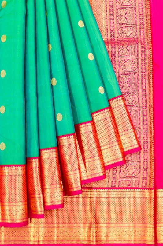 Kanchipuram Silk Butta Green Saree