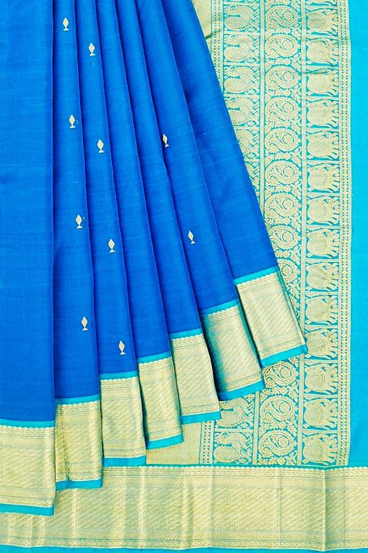 Kanchipuram Silk Butta Blue Saree