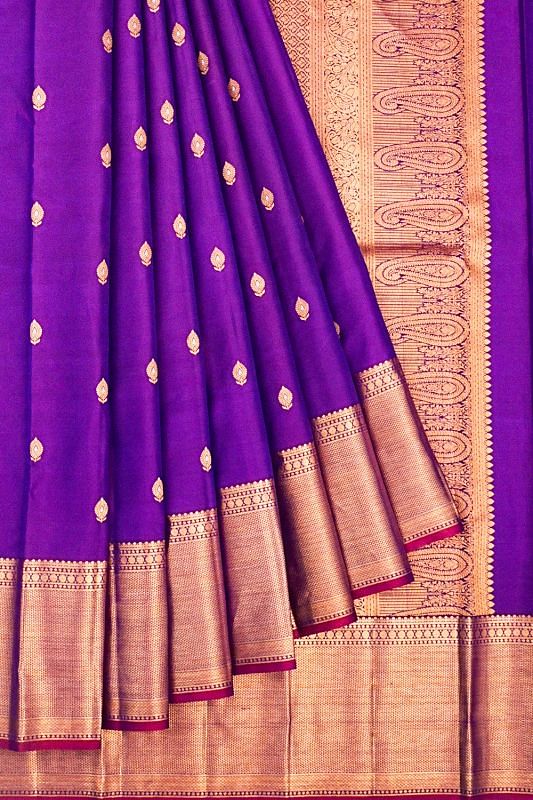 Kanchipuram Silk Butta Violet Saree