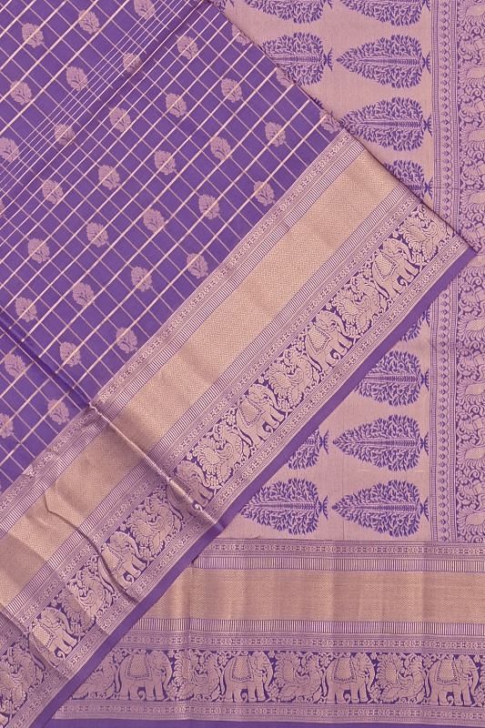 Coimbatore Soft Silk Checks And Butta Lavender Saree