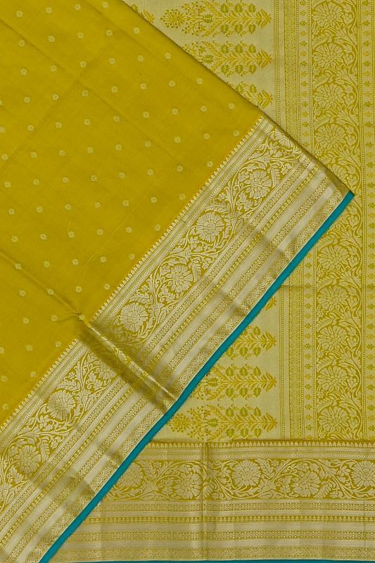 Coimbatore Soft Silk Checks And Butta Lemon Yellow Saree