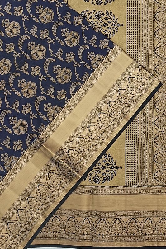 Coimbatore Soft Silk Brocade Dark Blue Saree