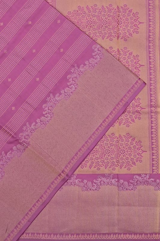 Coimbatore Soft Silk Horizontal Lines And Butta Lavender Saree