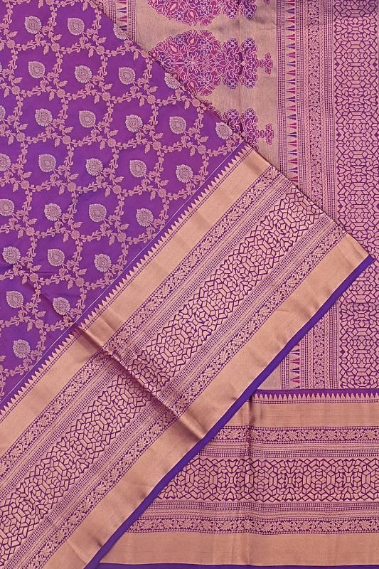 Coimbatore Soft Silk Jaal Violet Saree