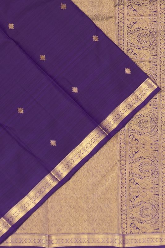 Kanchipuram Silk Butta Violet Saree