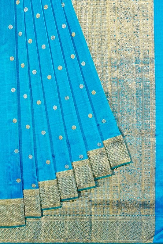 Kanchipuram Silk Butta Blue Saree