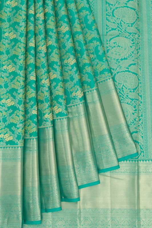 Taranga Kanchi Silk Brocade Sea Green Saree