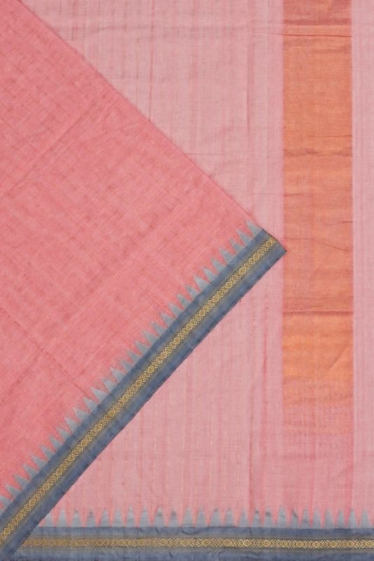 Ponduru Handspun Cotton Vertical Lines Pink Saree