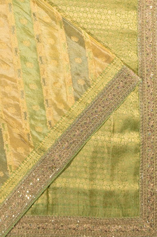 Organza Tissue Jaal Pastel Green Saree