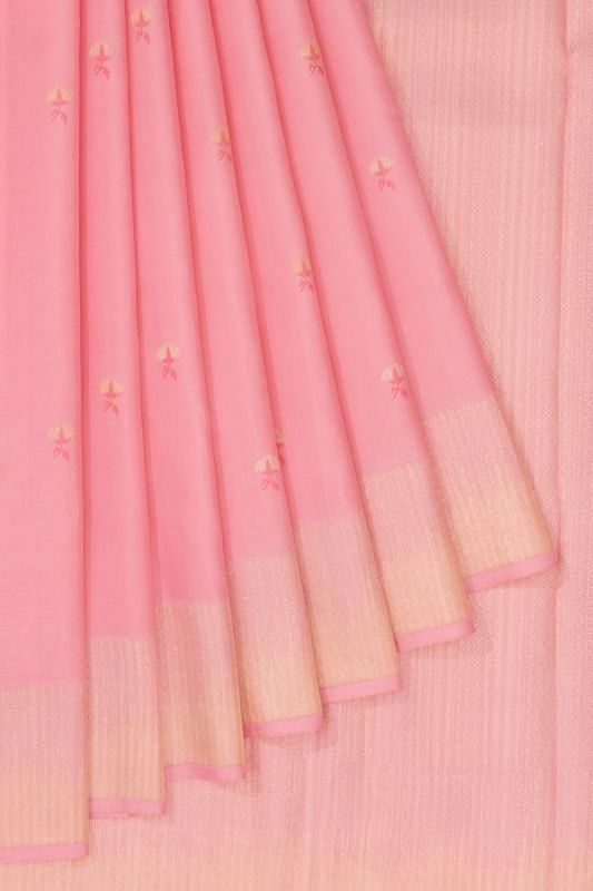 Kanchipuram Silk Butta Baby Pink Saree