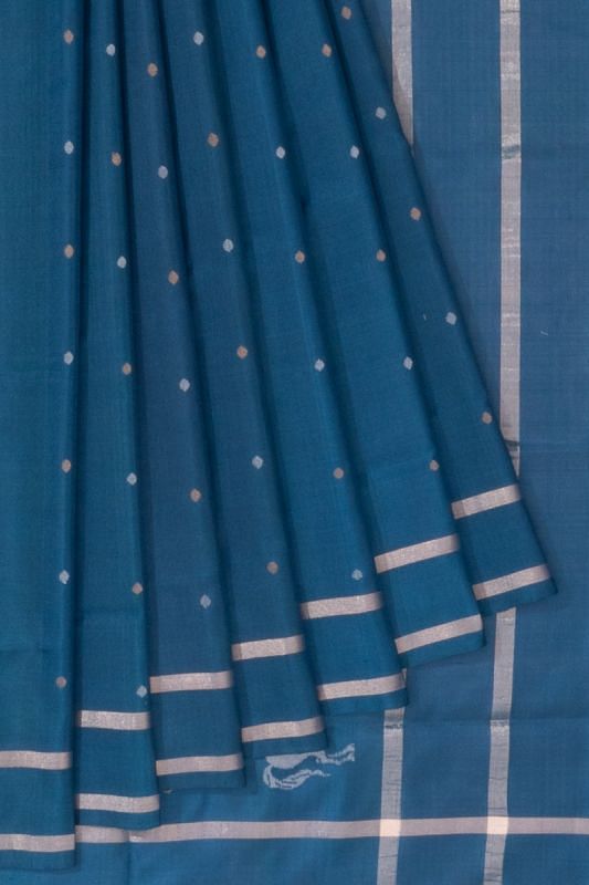 Uppada Silk Butta Dark Blue Saree