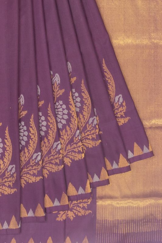 Uppada Silk Jamdani Butta Purple Saree